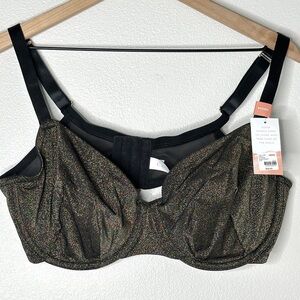 Cacique Black Full Coverage Bra with Supportive Straps